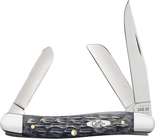 Case Stockman Knife Crandall Gray Jigged Bone 3.63in Clip Spey Blades For Collectors by Case Cutlery