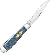 Case Cutlery Trapper Knife Blue Sycamore Handle 4.13 Inch Closed 7254 SS Spey Clip Blades For Collectors by Case Cutlery