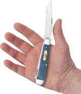 Case Cutlery Trapper Knife Blue Sycamore Handle 4.13 Inch Closed 7254 SS Spey Clip Blades For Collectors by Case Cutlery