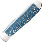 Case Cutlery Mini Trapper Blue Sycamore Handle 3.5 Inch Closed Mirror Stainless Clip and Spey Blades For Collectors by Case Cutlery