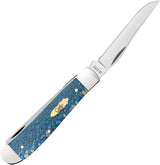 Case Cutlery Mini Trapper Blue Sycamore Handle 3.5 Inch Closed Mirror Stainless Clip and Spey Blades For Collectors by Case Cutlery