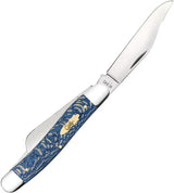 Case Stockman Folding Knife Premium Blue Sycamore Handle 3.88 Inch Closed Clip Sheepsfoot Spey Blades For Collectors by Case Cutlery