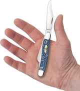 Case Stockman Folding Knife Premium Blue Sycamore Handle 3.88 Inch Closed Clip Sheepsfoot Spey Blades For Collectors by Case Cutlery