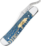 Case Russlock Blue Sycamore Wood Handle Knife One Hand Opening Clip Blade 4.13 Inch Closed For Collectors by Case Cutlery