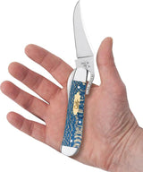 Case Russlock Blue Sycamore Wood Handle Knife One Hand Opening Clip Blade 4.13 Inch Closed For Collectors by Case Cutlery
