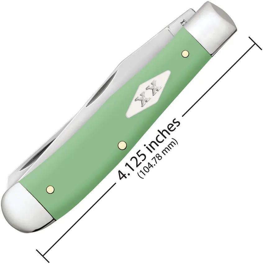 Case Trapper Knife Mint Green 63830 Mirror Finish Stainless Clip And Spey Blades For Collectors by Case Cutlery