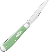Case Trapper Knife Mint Green 63830 Mirror Finish Stainless Clip And Spey Blades For Collectors by Case Cutlery