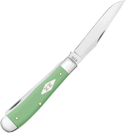 Case Trapper Knife Mint Green 63830 Mirror Finish Stainless Clip And Spey Blades For Collectors by Case Cutlery