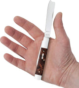 Case Cutlery Razor Brown Maple Burl Handle Stainless 3.88in Closed For Collectors Enthusiasts by Case Cutlery