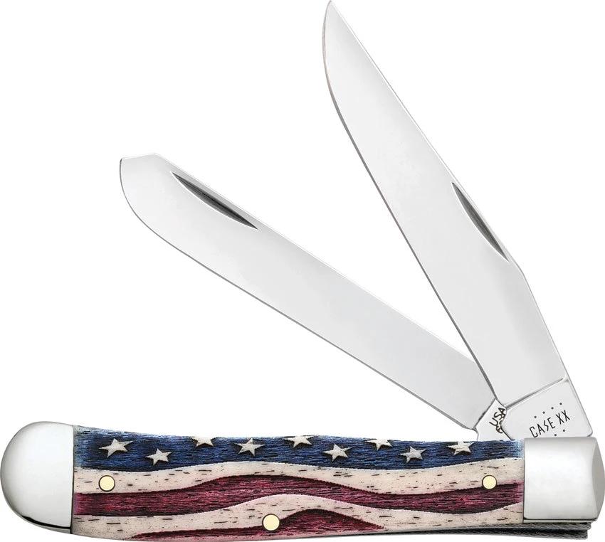 Case Cutlery Patriotic Trapper Smooth Bone 64132 by Case Cutlery