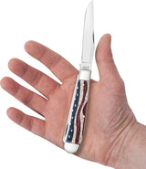 Case Cutlery Patriotic Trapper Knife With Smooth Bone Handle Stainless Clip Spey Blade For Collectors by Case Cutlery