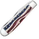 Case Cutlery Patriotic Trapper Knife With Smooth Bone Handle Stainless Clip Spey Blade For Collectors by Case Cutlery