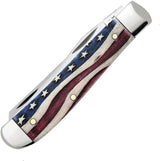 Case Cutlery Mini Trapper Patriotic Knife Star Spangled Banner Bone Handle 3.5 Inch Closed Mirror Blades For Collectors by Case Cutlery