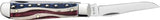 Case Cutlery Mini Trapper Patriotic Knife Star Spangled Banner Bone Handle 3.5 Inch Closed Mirror Blades For Collectors by Case Cutlery