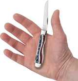 Case Cutlery Mini Trapper Patriotic Knife Star Spangled Banner Bone Handle 3.5 Inch Closed Mirror Blades For Collectors by Case Cutlery