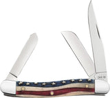 Case Pocket Knife Patriotic Embellished Bone Handle With Mirror Finish Stainless Clip Blades For Collectors by Case Cutlery