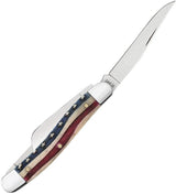 Case Pocket Knife Patriotic Embellished Bone Handle With Mirror Finish Stainless Clip Blades For Collectors by Case Cutlery