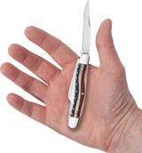 Case Pocket Knife Patriotic Embellished Bone Handle With Mirror Finish Stainless Clip Blades For Collectors by Case Cutlery