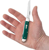 Case Cutlery Mini Trapper Spruce Green Handle 3.5 Inch Closed For Collectors Clip And Spey Blades by Case Cutlery
