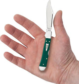 Case Cutlery Mini Copperlock Spruce Green Pocket Knife With Locking Clip Blade And Nickel Silver Bolsters For Collectors by Case Cutlery