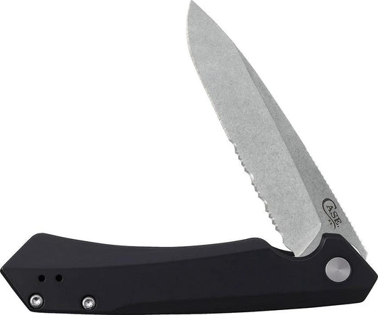 Case Kinzua Framelock Knife S35VN Partially Serrated 4.75in Closed Black Aluminum Handle EDC by Case Cutlery