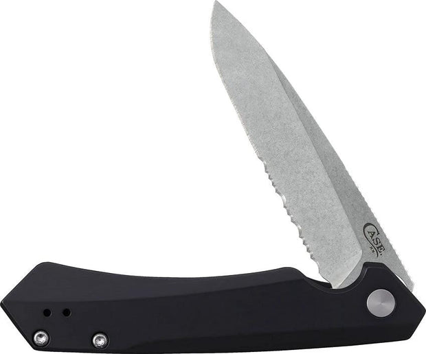 Case Kinzua Framelock Knife S35VN Partially Serrated 4.75in Closed Black Aluminum Handle EDC by Case Cutlery