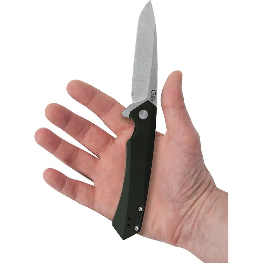 Case Cutlery Kinzua Framelock Folding Knife OD Green Aluminum Handle S35VN Spear Point 4.75in Closed for EDC by Case Cutlery
