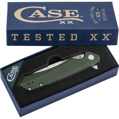 Case Cutlery Kinzua Framelock Folding Knife OD Green Aluminum Handle S35VN Spear Point 4.75in Closed for EDC by Case Cutlery