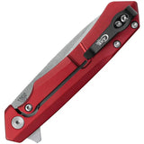 Case Kinzua Framelock Red EDC Folding Knife With S35VN Blade 4.75in Closed Red Anodized Handle Extended Tang Pocket Clip by Case Cutlery