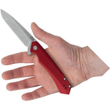 Case Kinzua Framelock Red EDC Folding Knife With S35VN Blade 4.75in Closed Red Anodized Handle Extended Tang Pocket Clip by Case Cutlery