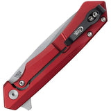 Case Kinzua Framelock Knife Red Aluminum Handle S35VN Tanto, 4.75in Closed Pocket Clip For EDC by Case Cutlery