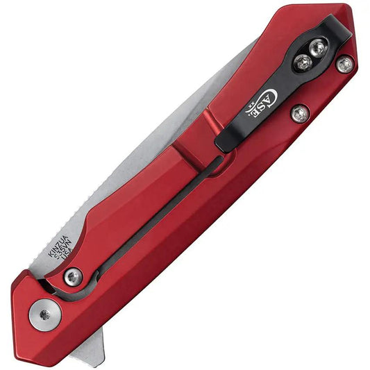 Case Kinzua Framelock Knife Red Aluminum Handle S35VN Tanto, 4.75in Closed Pocket Clip For EDC by Case Cutlery
