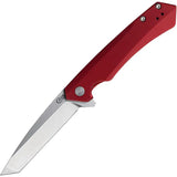 Case Kinzua Framelock Knife Red Aluminum Handle S35VN Tanto, 4.75in Closed Pocket Clip For EDC by Case Cutlery