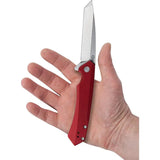 Case Kinzua Framelock Knife Red Aluminum Handle S35VN Tanto, 4.75in Closed Pocket Clip For EDC by Case Cutlery
