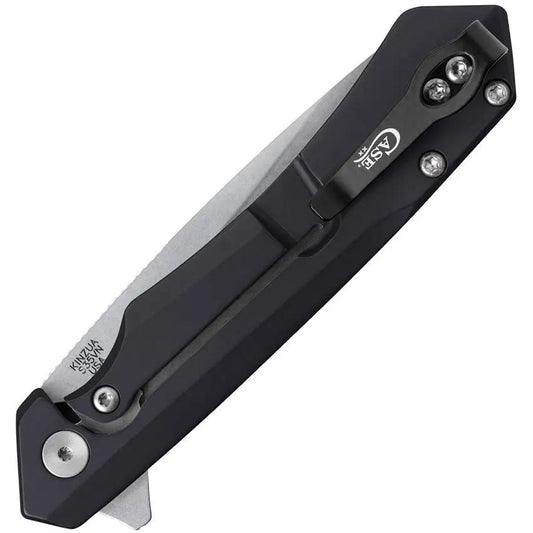 Case Cutlery Kinzua Framelock Folding Knife S35VN Tanto 3.75 Inch Blade Black Aluminum Handle Extended Tang For EDC by Case Cutlery