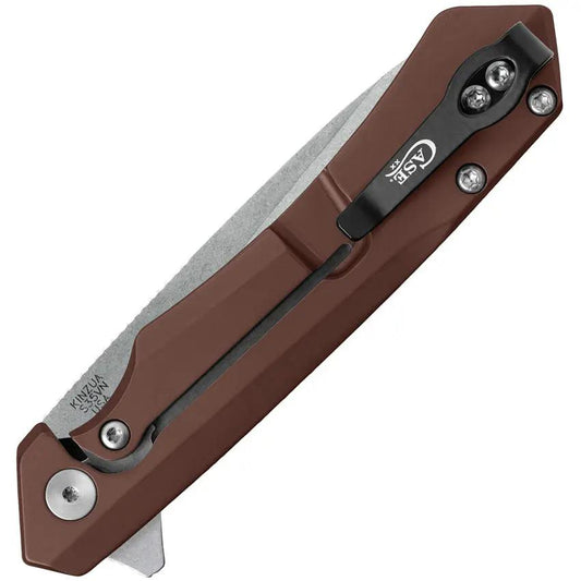 Case Kinzua Framelock Folding Knife S35VN Tanto 3.75in Blade Brown Aluminum Handle For EDC by Case Cutlery