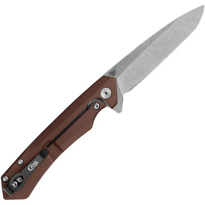 Case Kinzua Framelock Folding Knife S35VN Tanto 3.75in Blade Brown Aluminum Handle For EDC by Case Cutlery