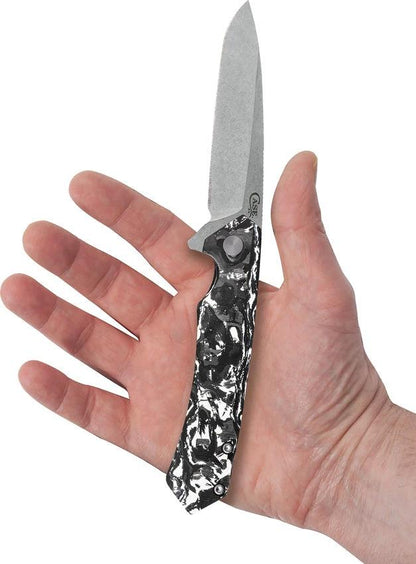 Case Cutlery Kinzua Framelock Knife 3.75in S35VN Blade Black White Carbon Fiber Handle For EDC Enthusiasts by Case Cutlery