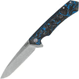 Case Cutlery Kinzua Framelock S35VN Folding Knife for EDC Enthusiasts Black Blue Carbon Fiber Handle Extended Tang by Case Cutlery