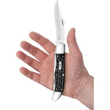 Case Folding Hunter Knife Buffalo Horn Handle With Stainless Clip And Skinner Blades Leather Sheath Outdoorsmen by Case Cutlery