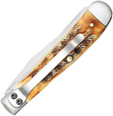 Case Cutlery Trapper Knife 6.5 Bonestag Handle With Mirror Finish Clip And Spey Blades Premium Stainless Collectors by Case Cutlery