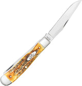 Case Cutlery Trapper Knife 6.5 Bonestag Handle With Mirror Finish Clip And Spey Blades Premium Stainless Collectors by Case Cutlery