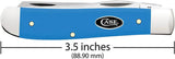 Case Cutlery Mini Trapper Knife Light Blue Synthetic Handle 3.5 Inch Closed Clip Spey Blades For Knife Collectors by Case Cutlery