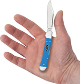 Case Cutlery Mini Copperlock Pocket Knife For Collectors Light Blue Synthetic Handle Locking Clip Blade 3.63 Inch Closed by Case Cutlery