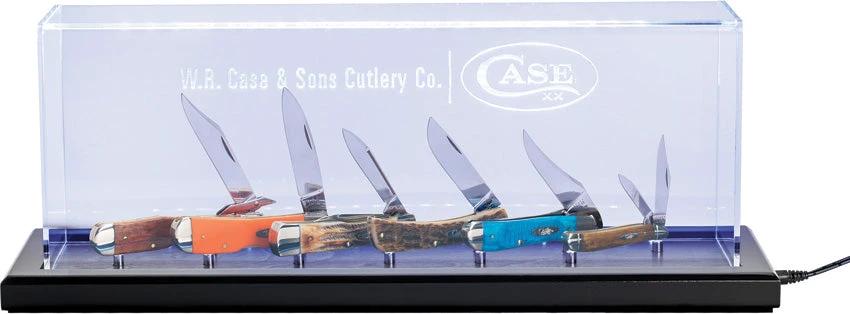 Case Cutlery Illuminated Dome Display Cabinet For Six Folding Knives In Walnut With Magnetic Posts by Case Cutlery