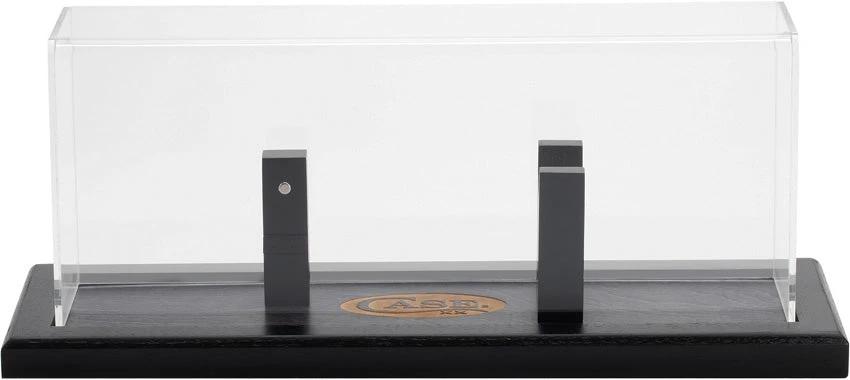 Case Cutlery Bowie Magnetic Display Case With Stained Walnut Base Plexiglass Cover Brass Engraving Plate For Collectors by Case Cutlery