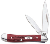 Case Peanut Red Pocket Knife for Collectors with Premium Red Jigged Bone Handles and Pocket Worn Finish by Case Cutlery