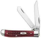 Case Mini Trapper Knife 6207SS Red Jigged Bone Pocket Worn Finish for Collectors by Case Cutlery