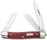 Case Stockman Knife For Collectors With Red Jigged Bone Handles Pocket Worn 6318SS Clip Spey Sheepsfoot Blades by Case Cutlery