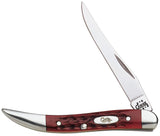 Case Knives Small Texas Toothpick Pocket Worn Red Jigged Bone 3Inch Long Clip Blade EDC Classic by Case Cutlery